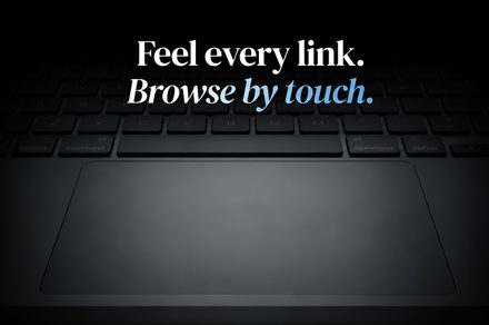 A clever Mac lets you feel vibrations through the trackpad when you click a link or button