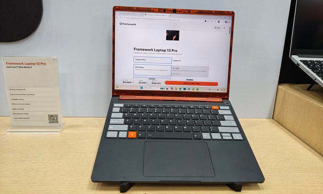 Framework Laptop 13 Pro on display at Computex 2026