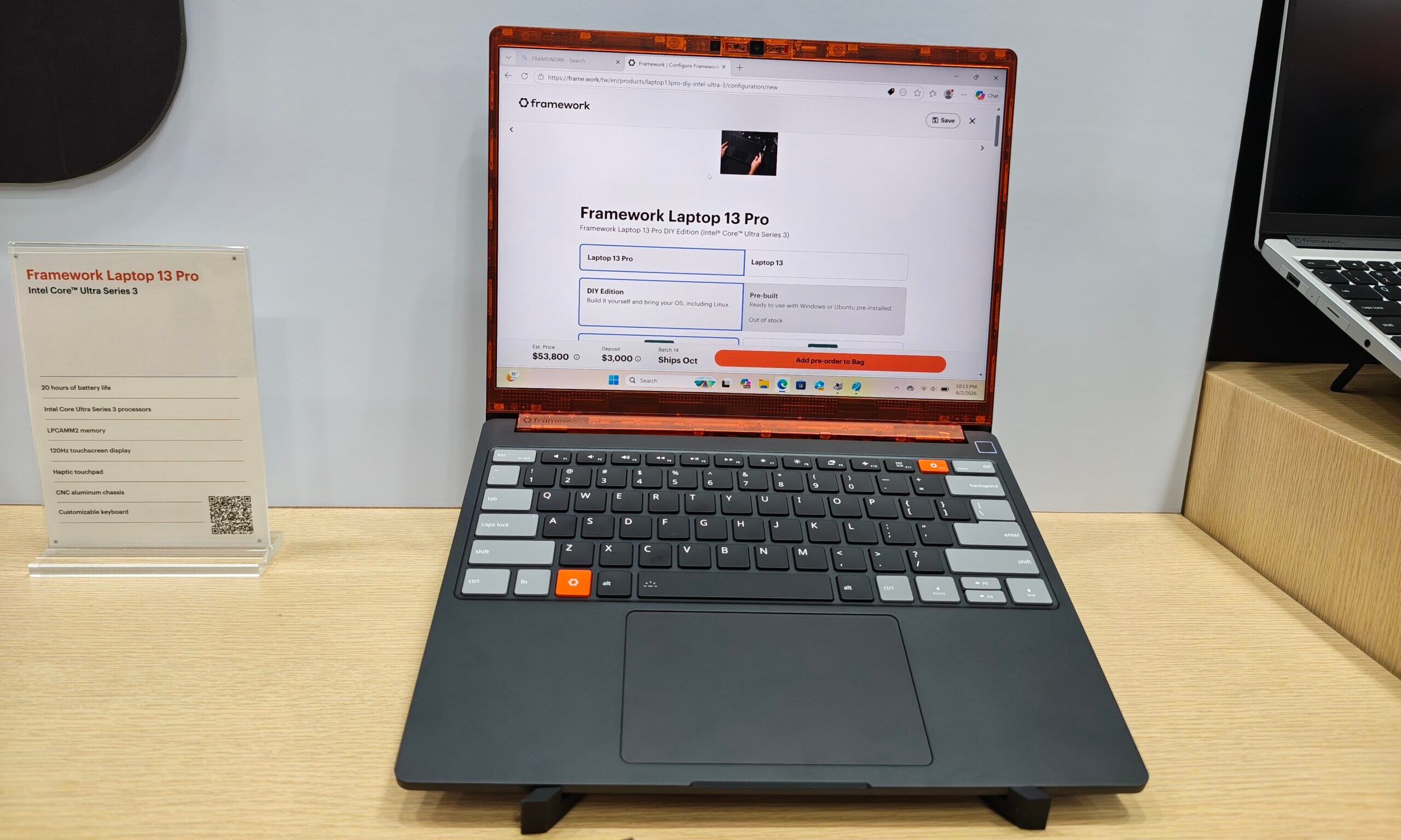 Framework Laptop 13 Pro on display at Computex 2026