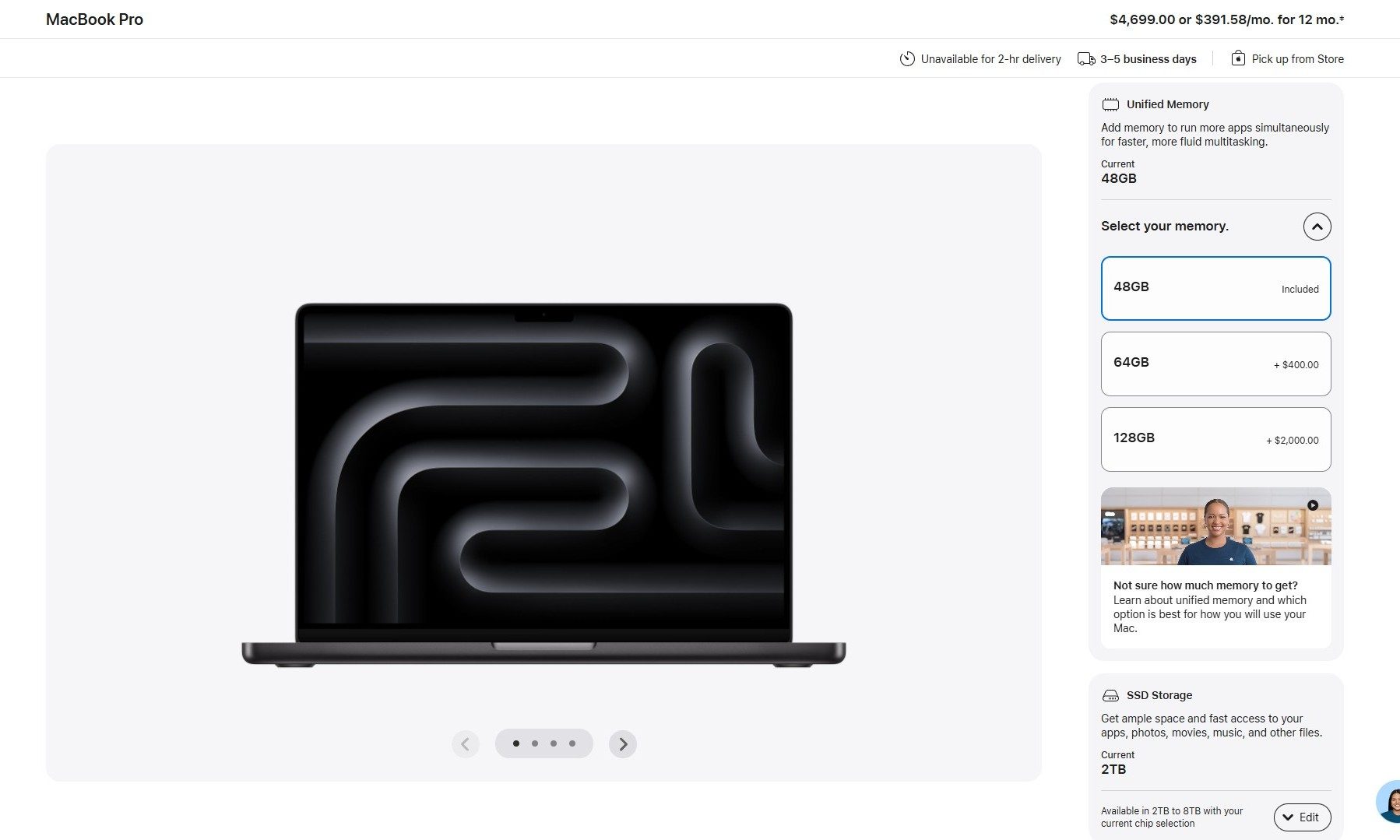 Apple MacBook Pro store page