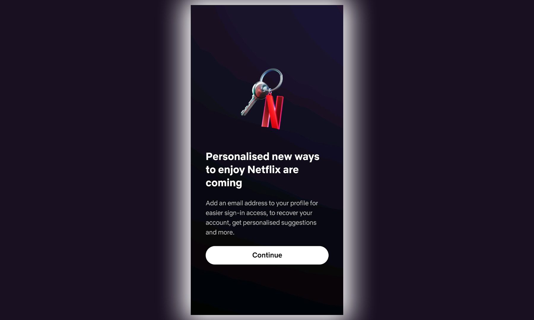 Netflix add email ID screenshot