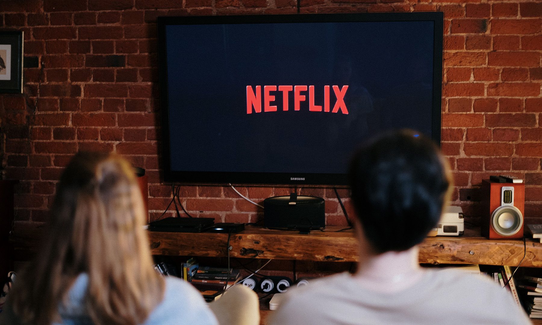 Netflix on TV couple watching