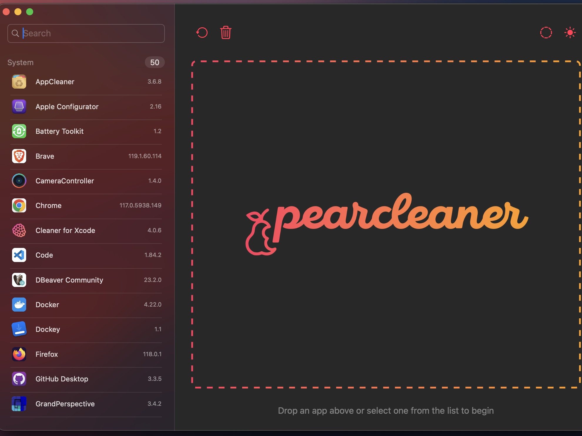 Pearcleaner app on Mac