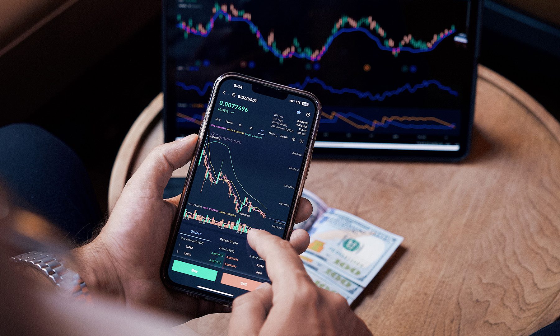 crypto trading on an iphone mobile