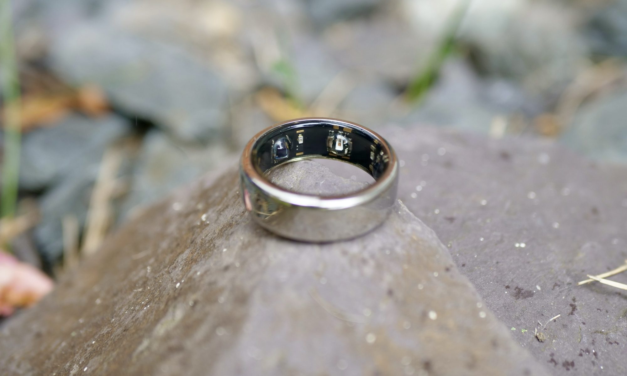 oura ring on a rock