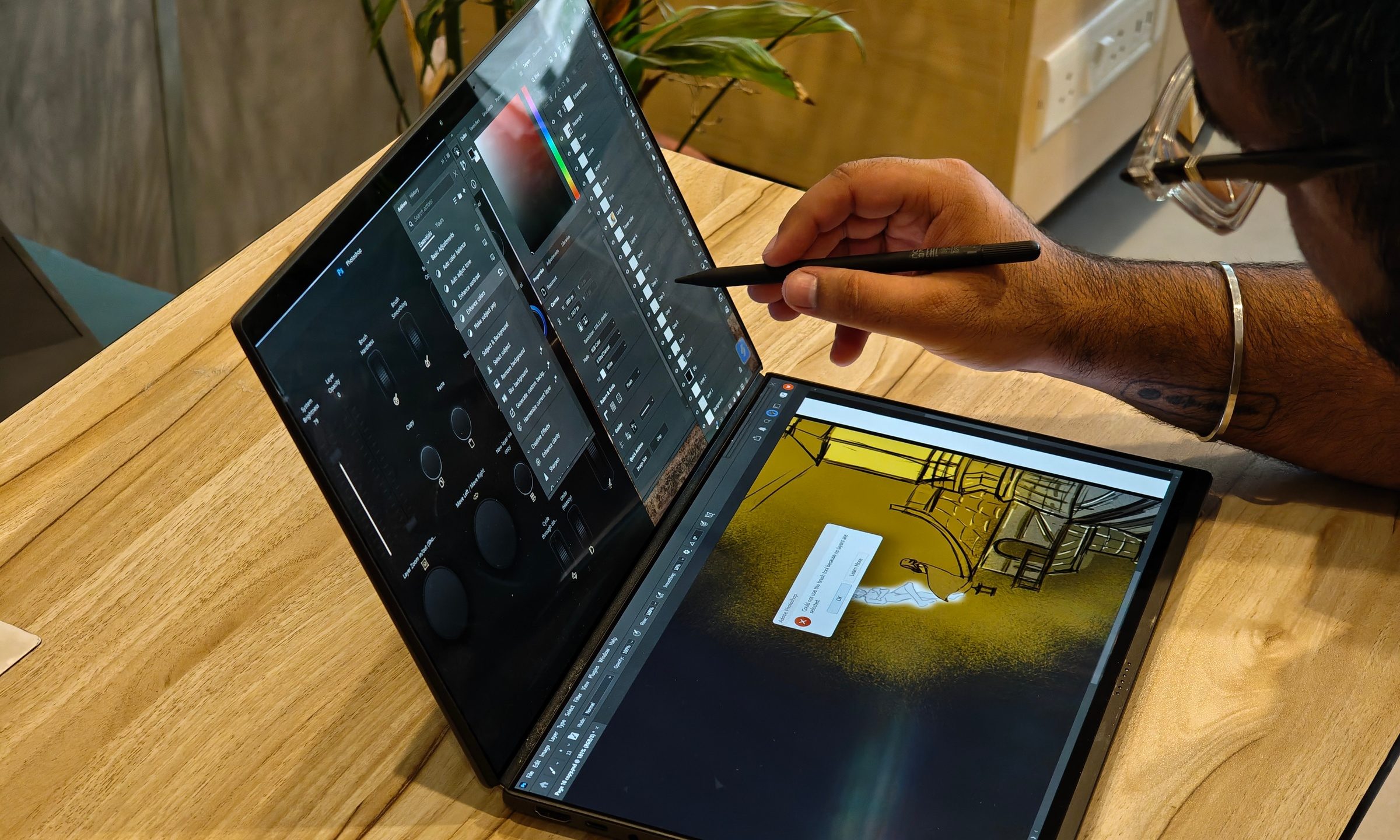 ASUS Zenbook Duo being used with the ASUS Pen 2.0