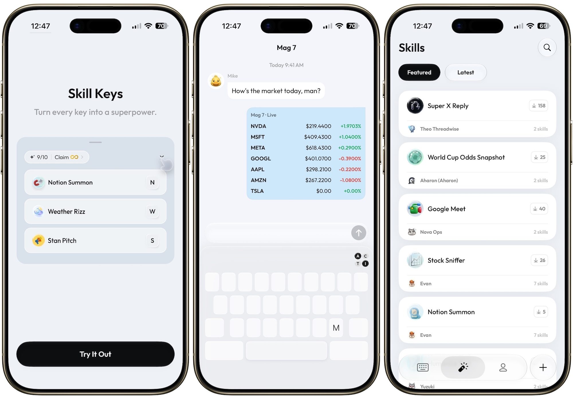 Acti keyboard features