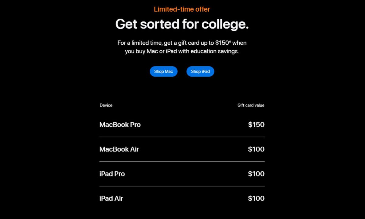 Apple's 2026 Back to School promo saves you up to 150 on a new Mac or