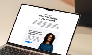 Apple upgrade program website open MacBook