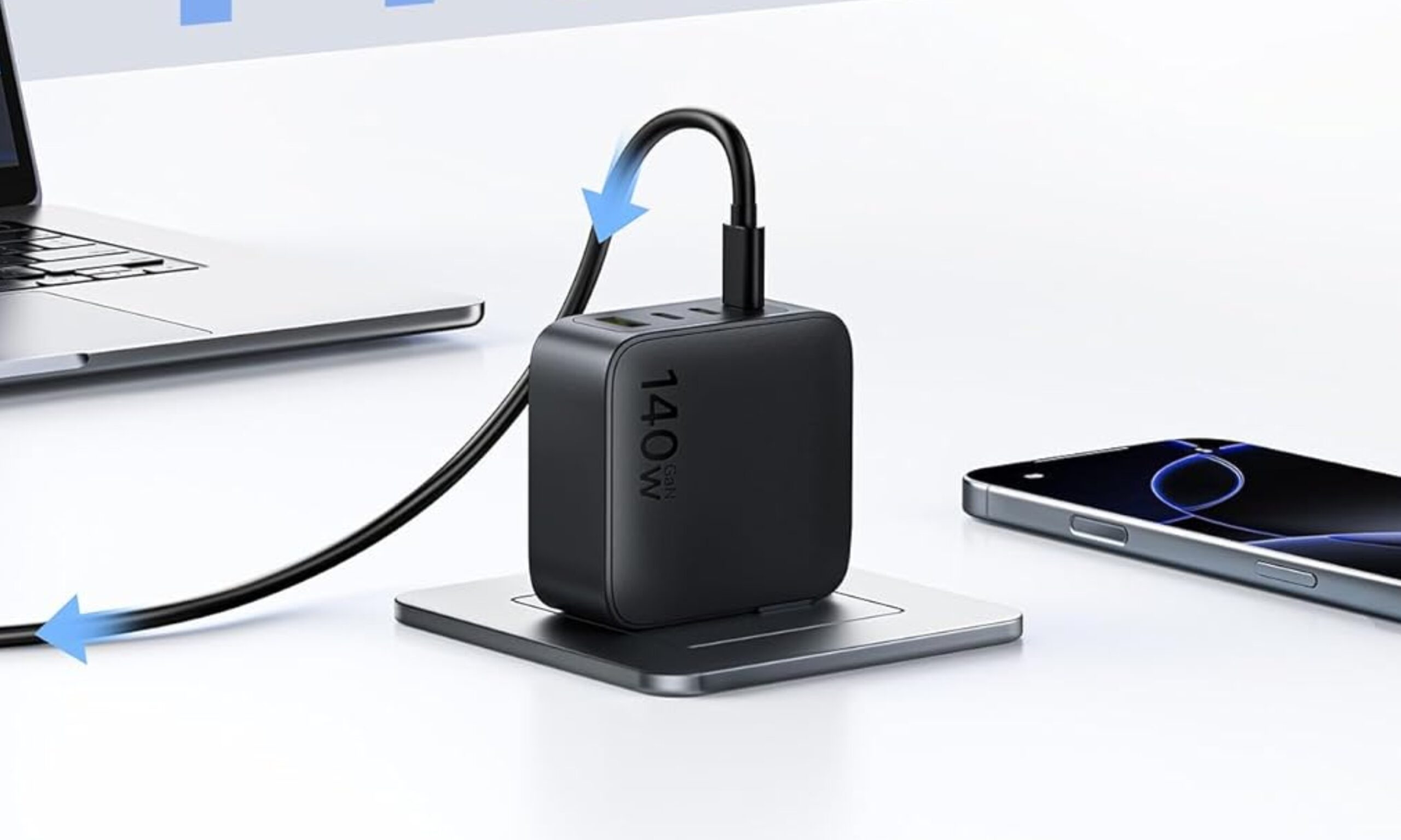 Baseos 140W multi-port GaN charger.