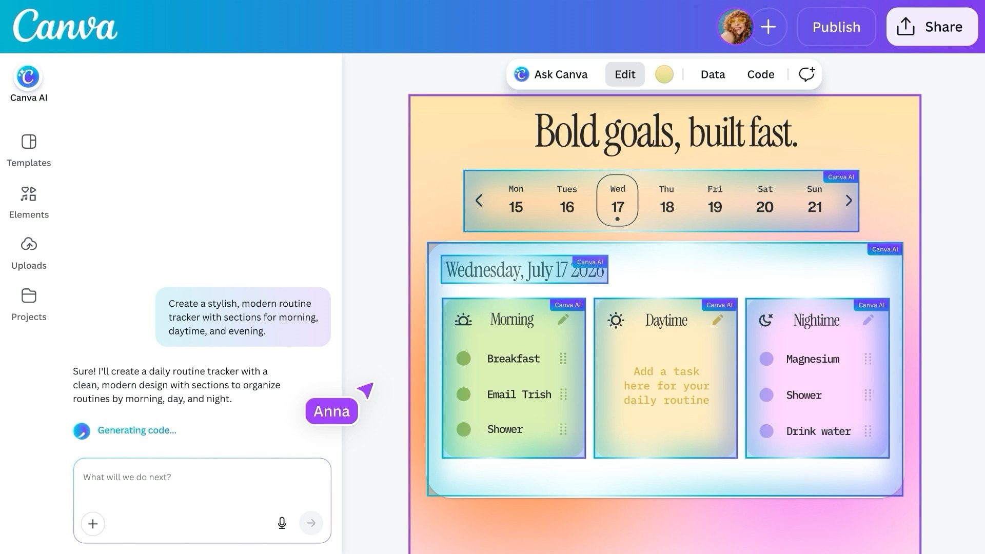Canva code 2.0 building an app