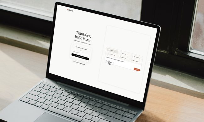 Claude website open on laptop