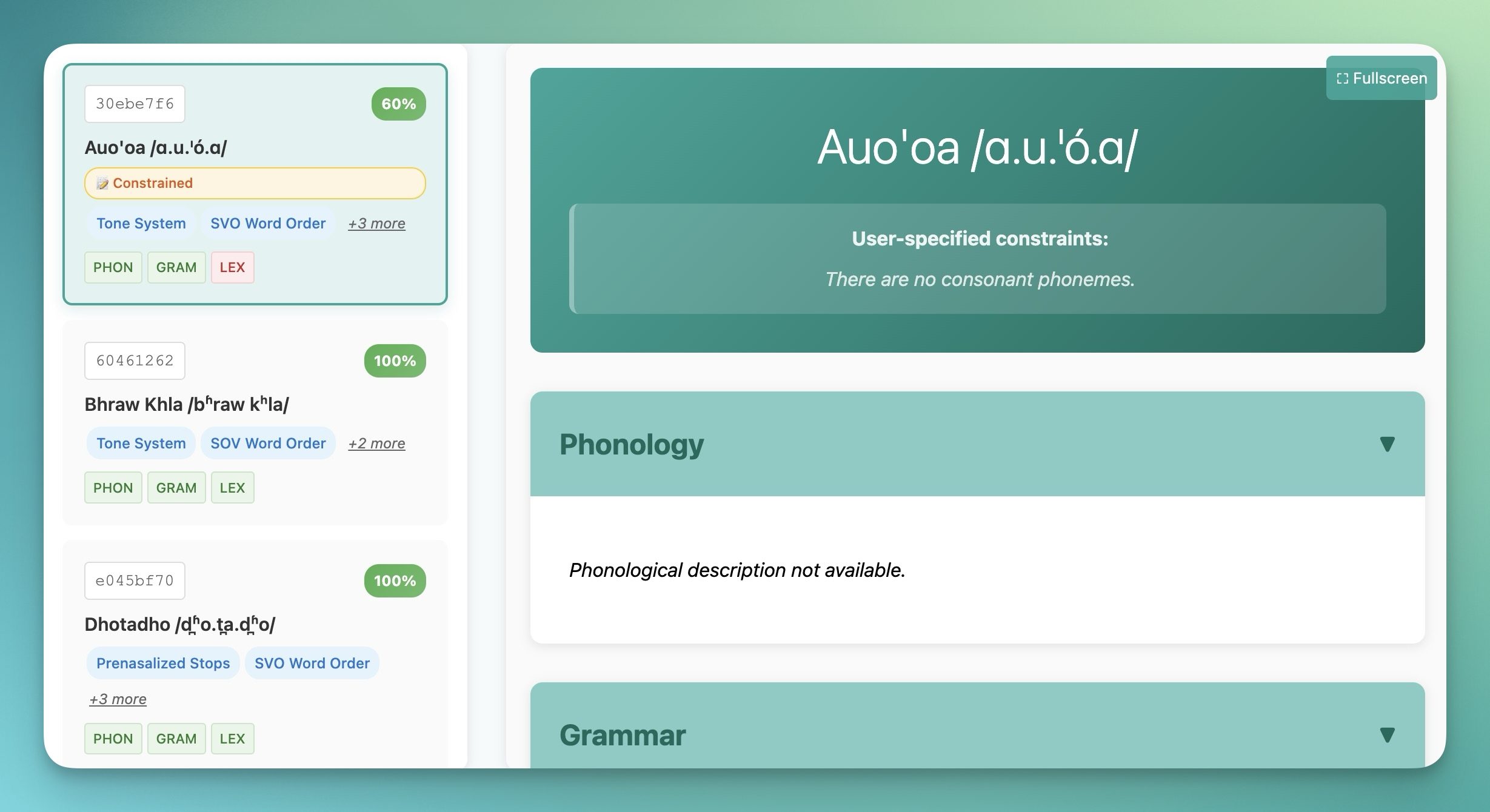 ConlangCrafter in action