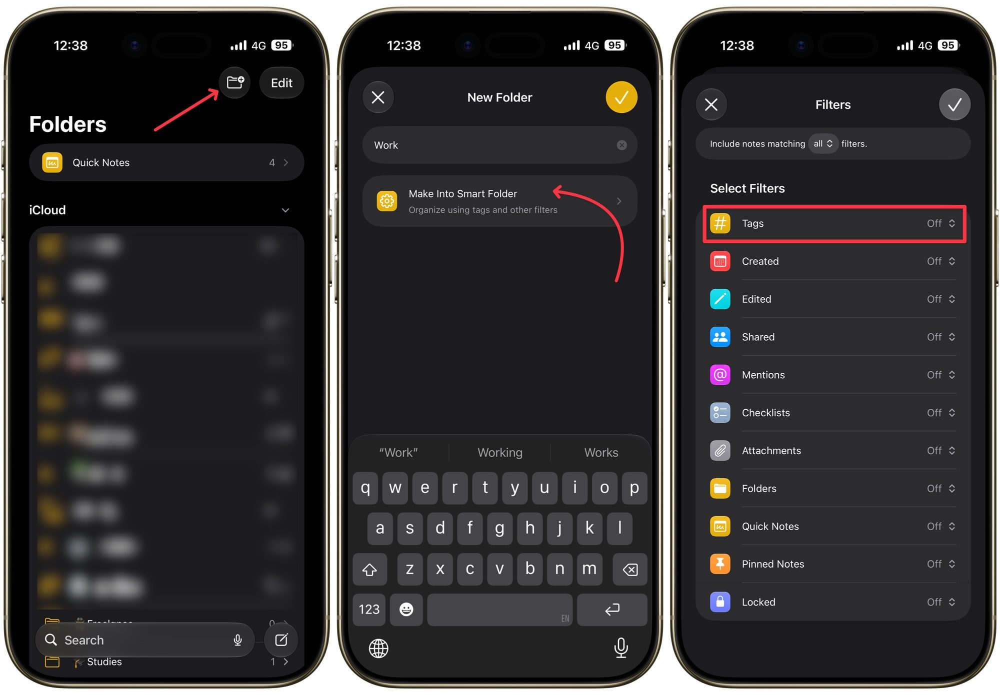 Creating a smart folder in Apple Notes