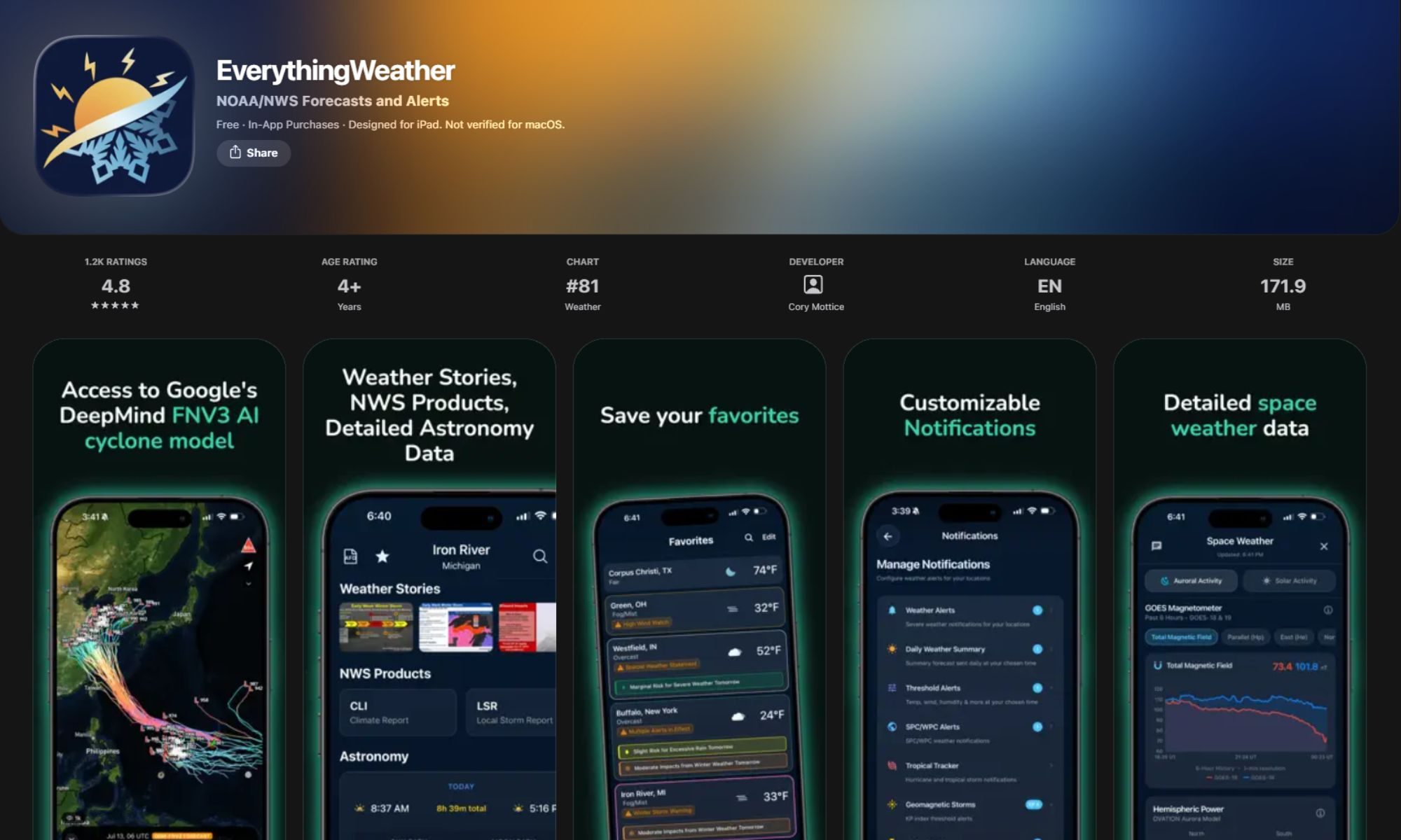 EverythingWeather App Store listing screenshot