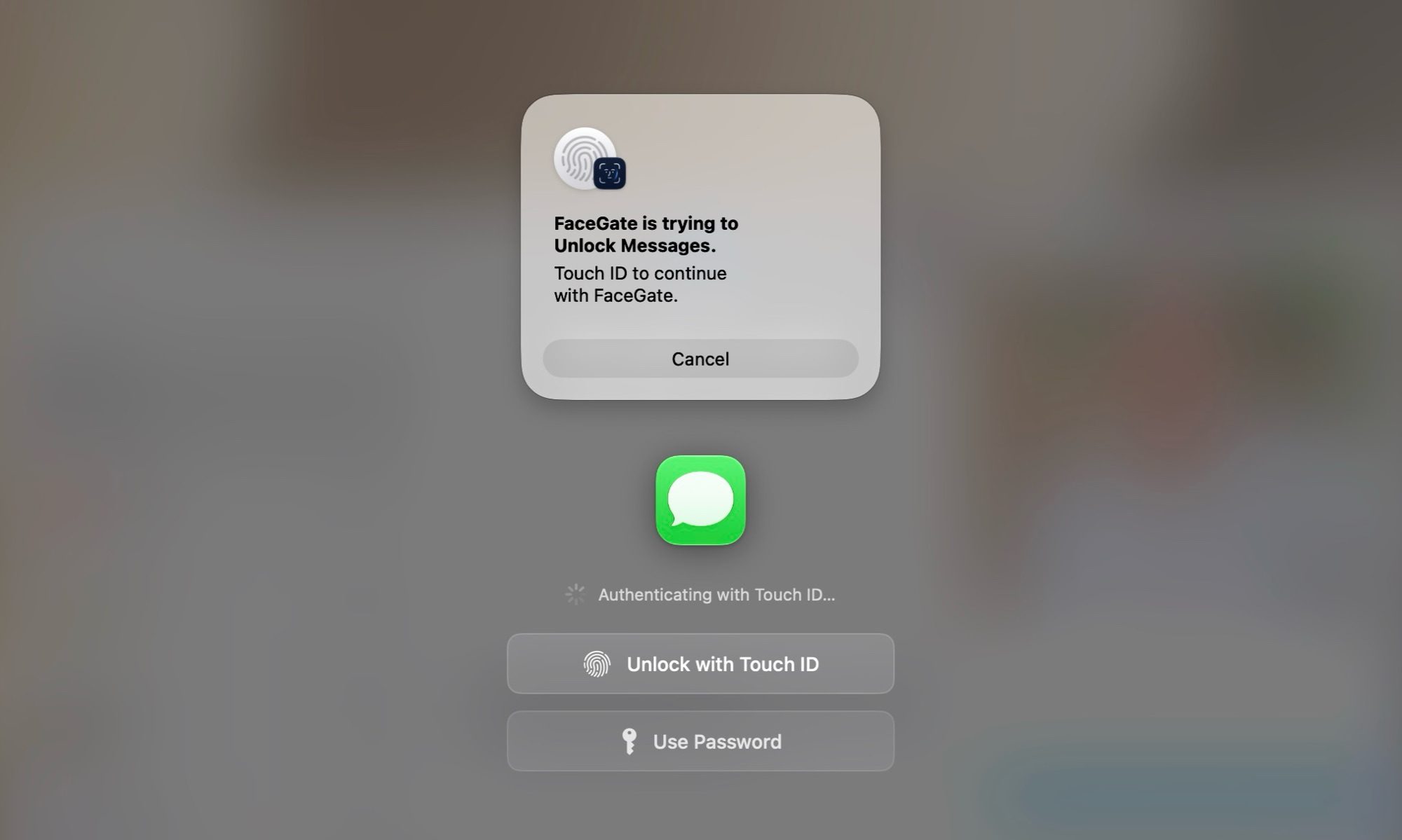 FaceGate Touch ID and passwrods option