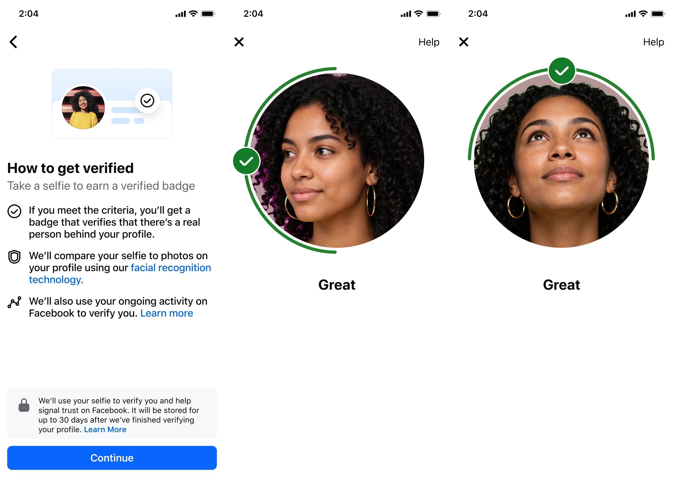 Facebook verification process