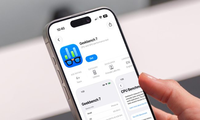 Geekbench 7 open on iPhone