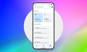 Google Home Automations tab screenshot on gradient background