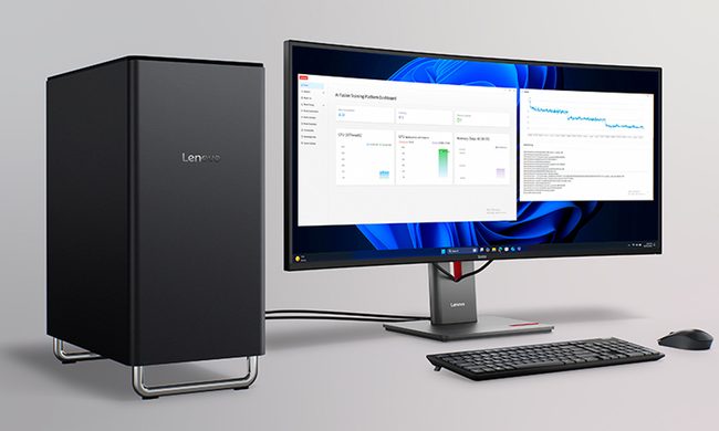Lenovo ThinkCentre X workstation with monitor