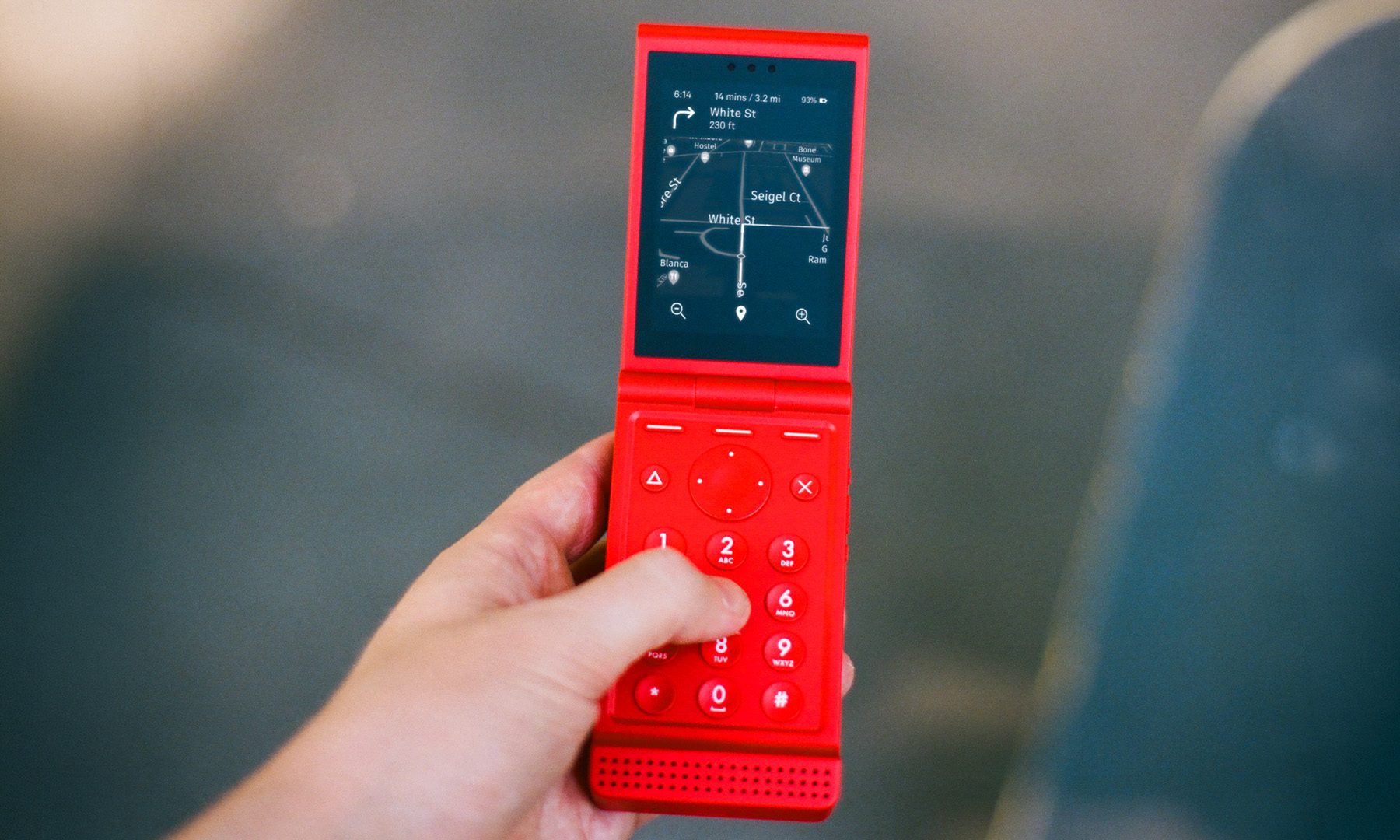 Light Flip Phone Red Colour