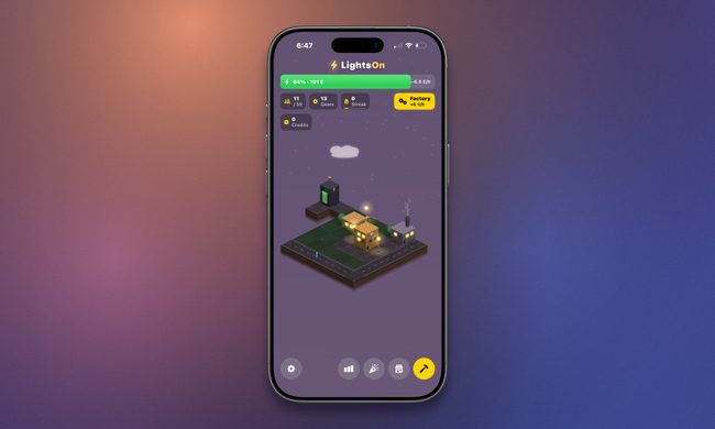 LightsOn app on iPhone mockup