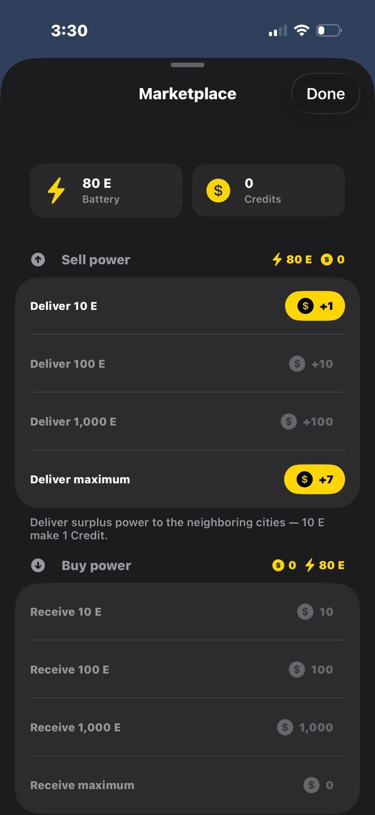 LightsOn app screenshot