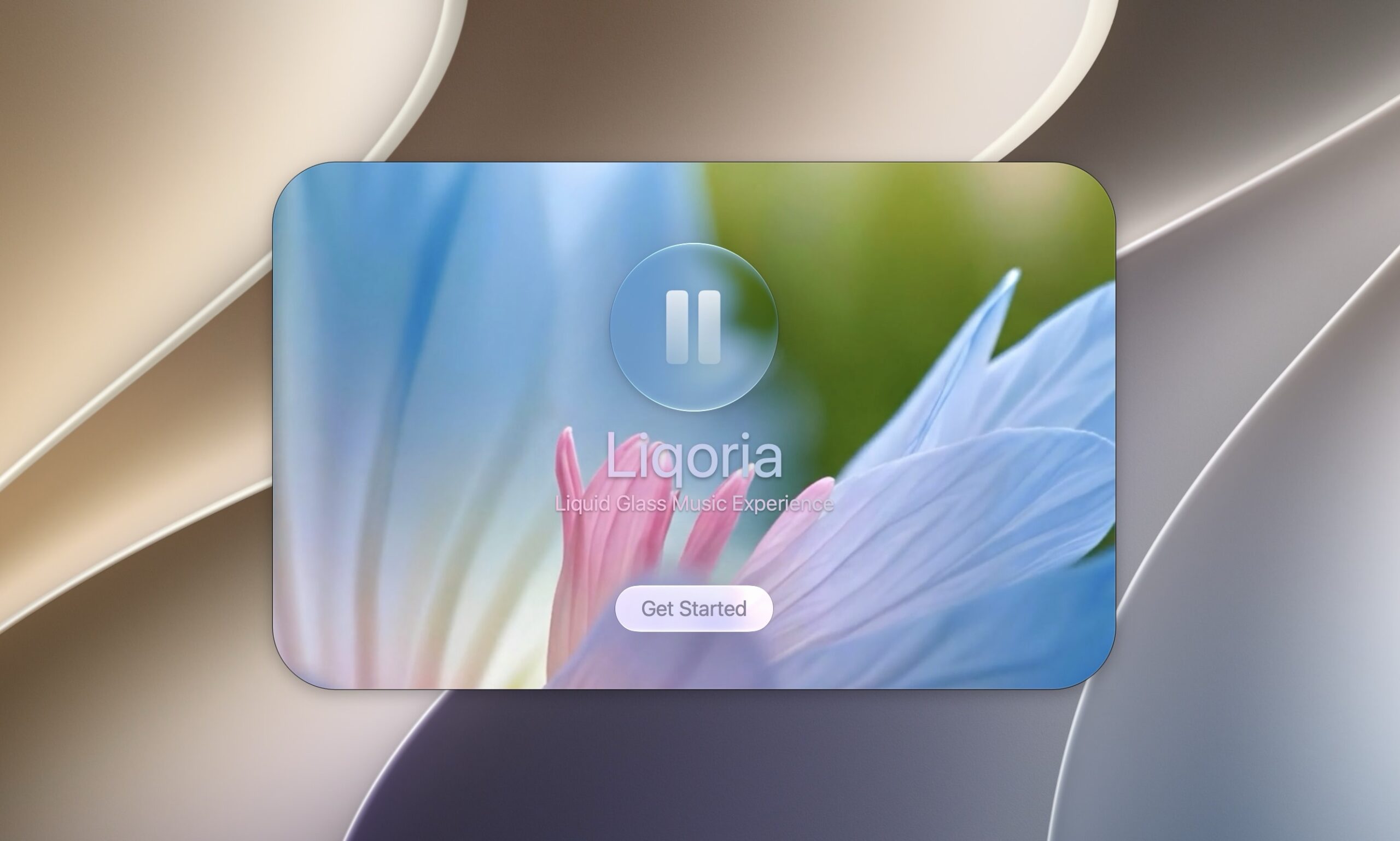 Liqoria getting started screen