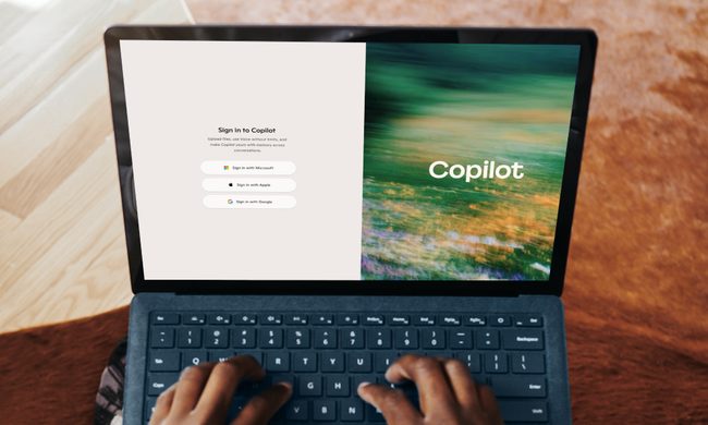 Microsoft Copilot website open on Microsoft Surface