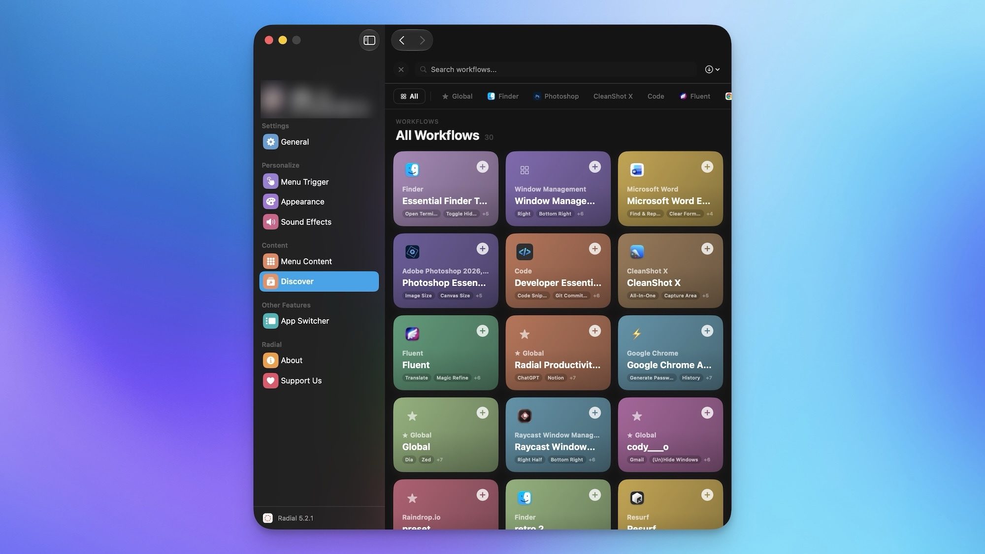 Radial community to download shortcuts