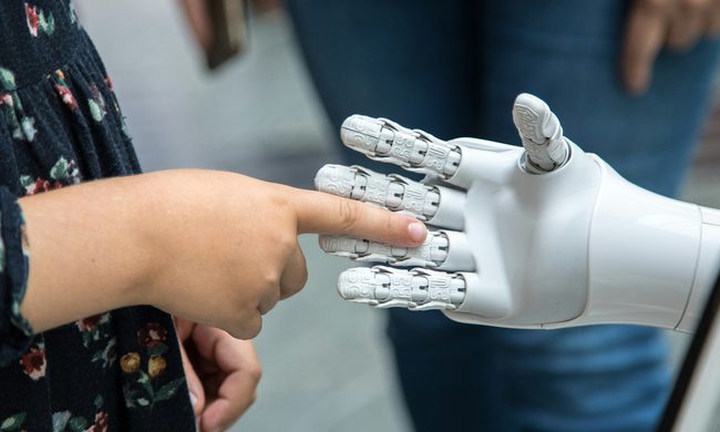 Robot Touch Human Finger