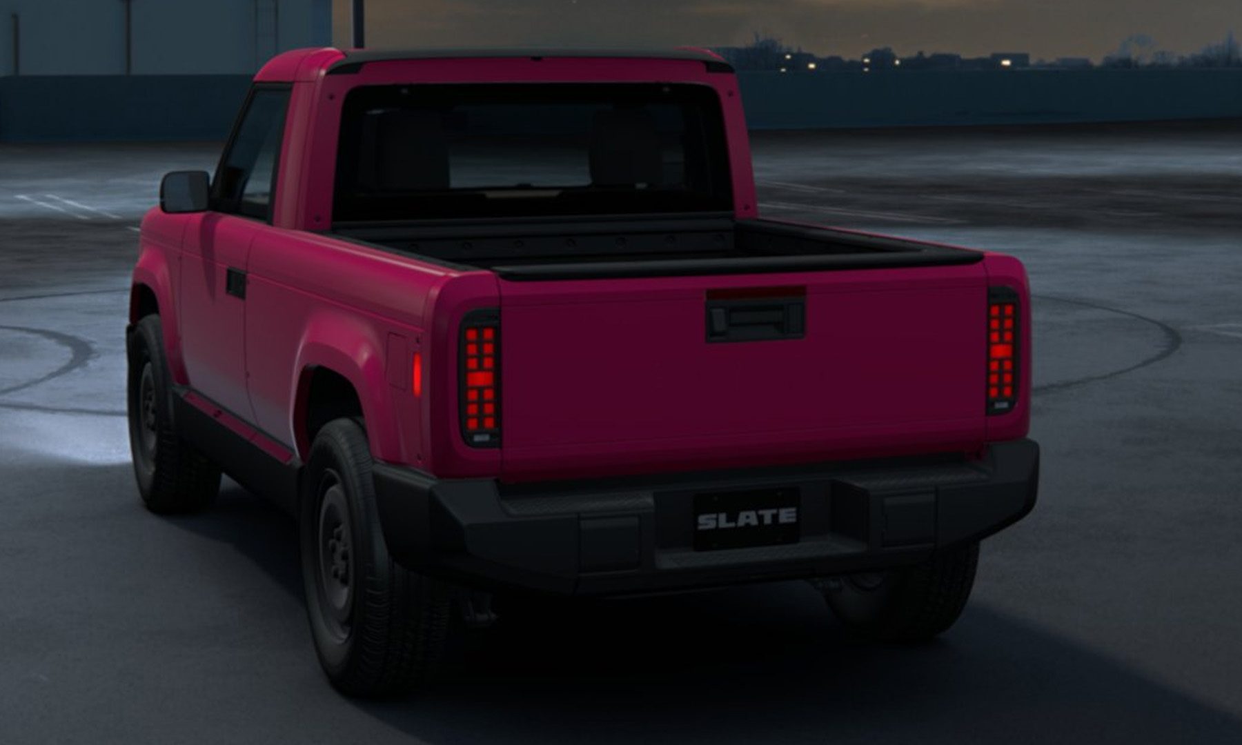 Render de coche rosa Crayola Razzmatazz de pizarra