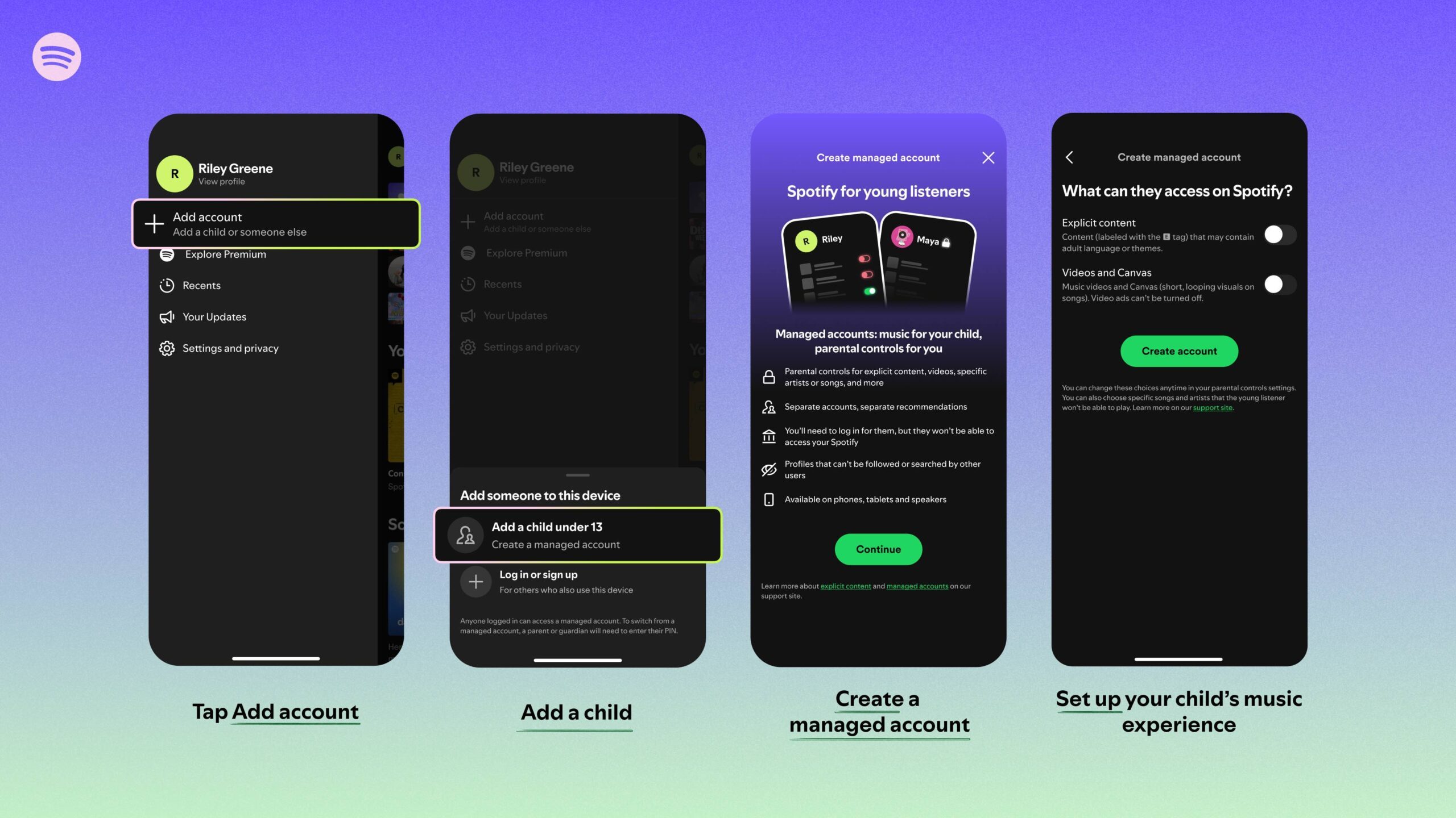 Spotify Managed accounts