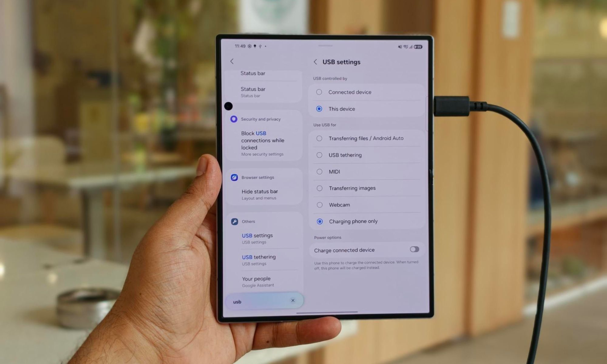 USB webcam mode on Galaxy Z Fold 8