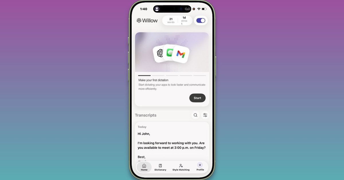 You no longer need Willow’s Pro plan for unlimited AI dictation on your iPhone You no longer need Willow’s Pro plan for unlimited AI dictation on your iPhone