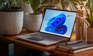 Windows 11 laptop on a desk