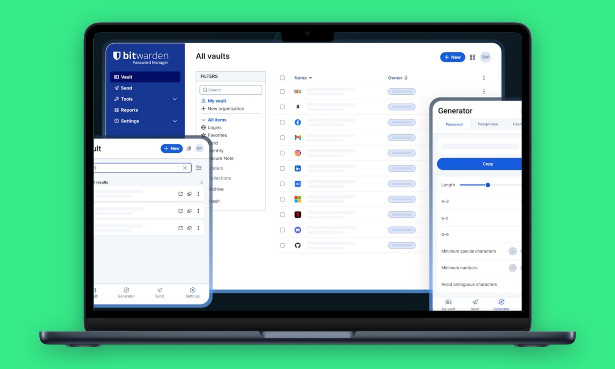 Bitwarden password manager.