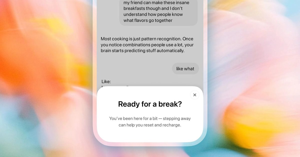 ChatGPT will now remind teens to take breaks and give parents more controls ChatGPT will now remind teens to take breaks and give parents more controls