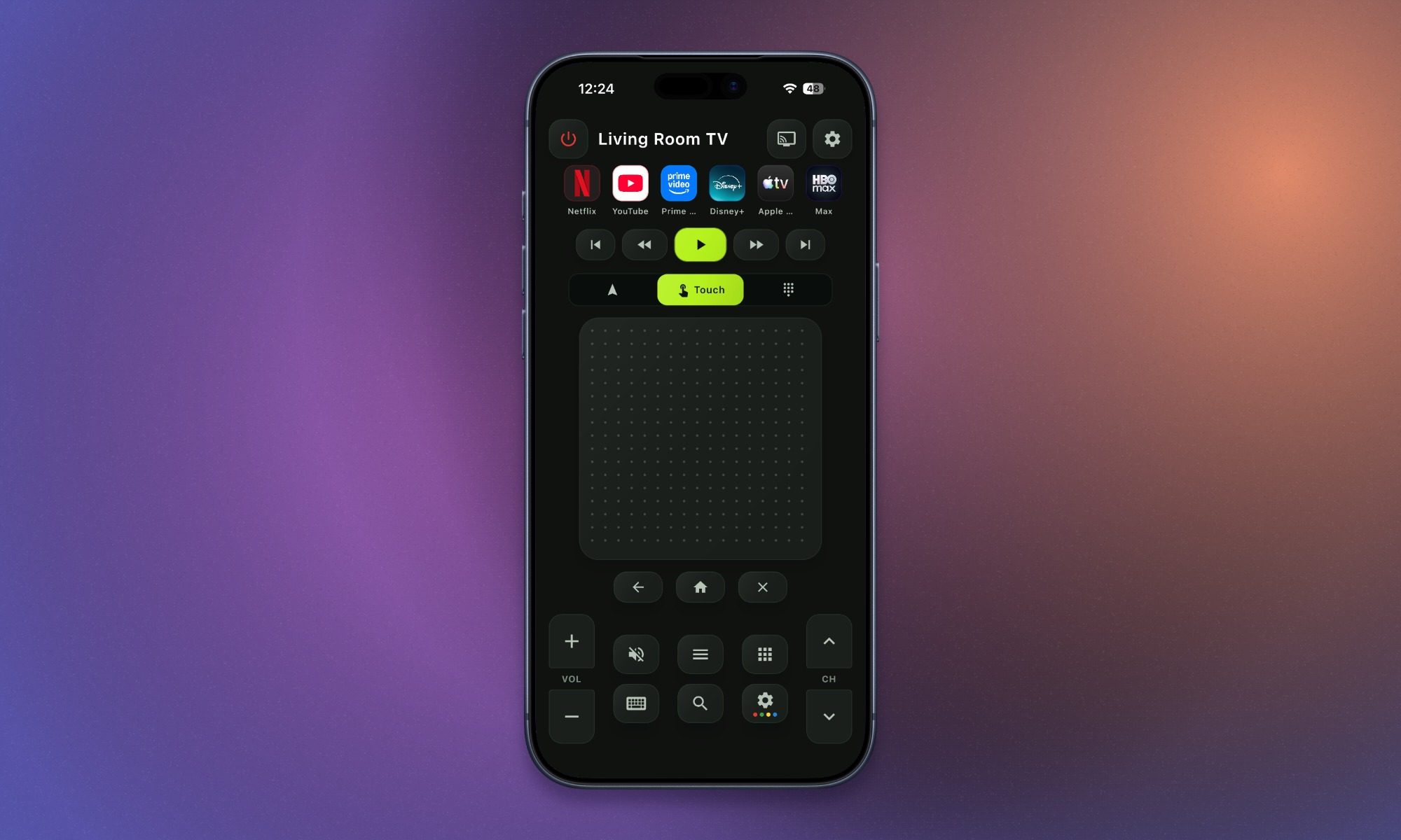 AnyRemote Universal remote app on iPhone 17 Pro Max
