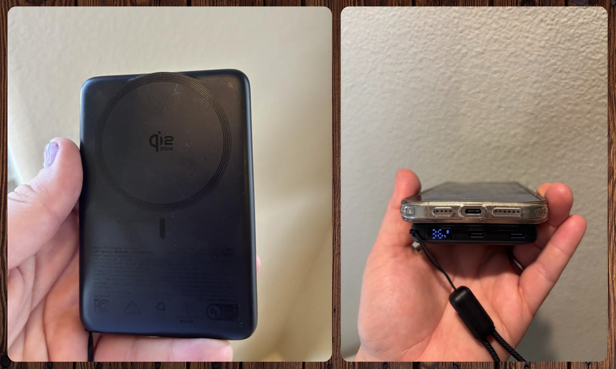 INIU SnapGO Air wireless power bank in hand