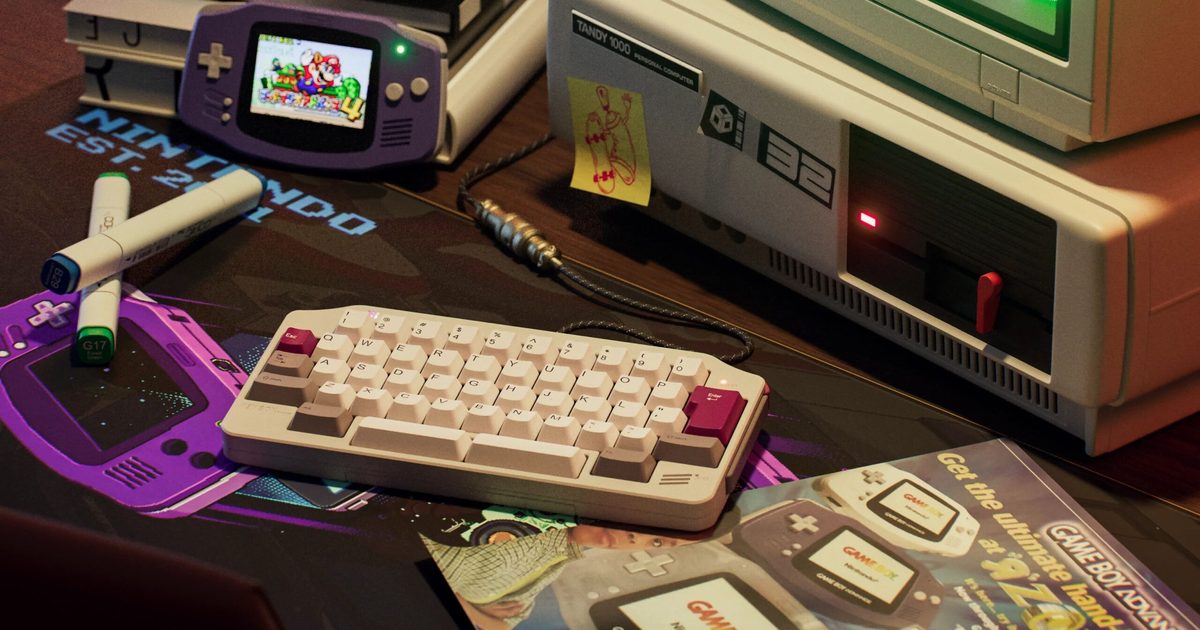 This compact mechanical keyboard looks like a love letter to the Game Boy Advance