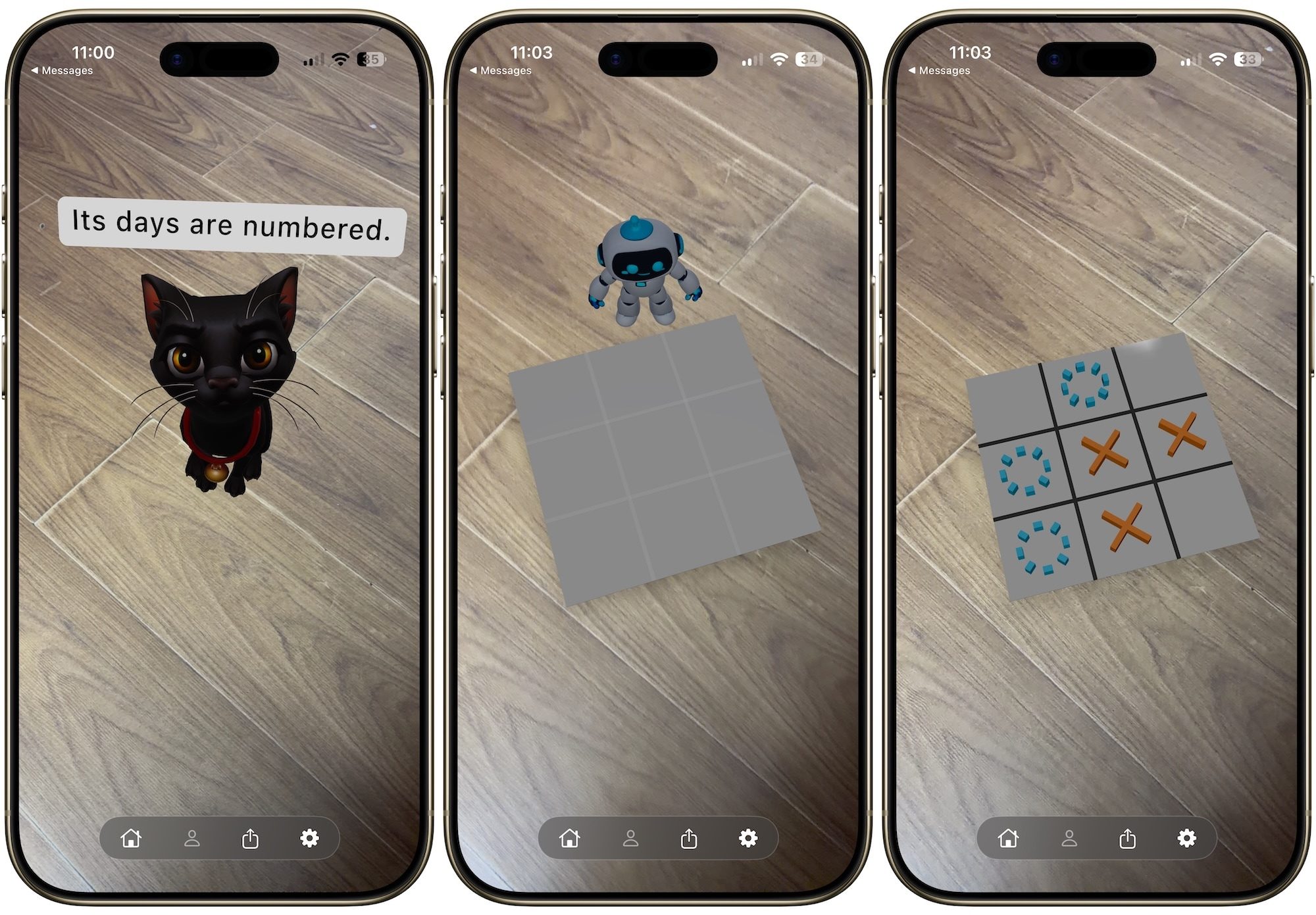 messages and games via Pixi