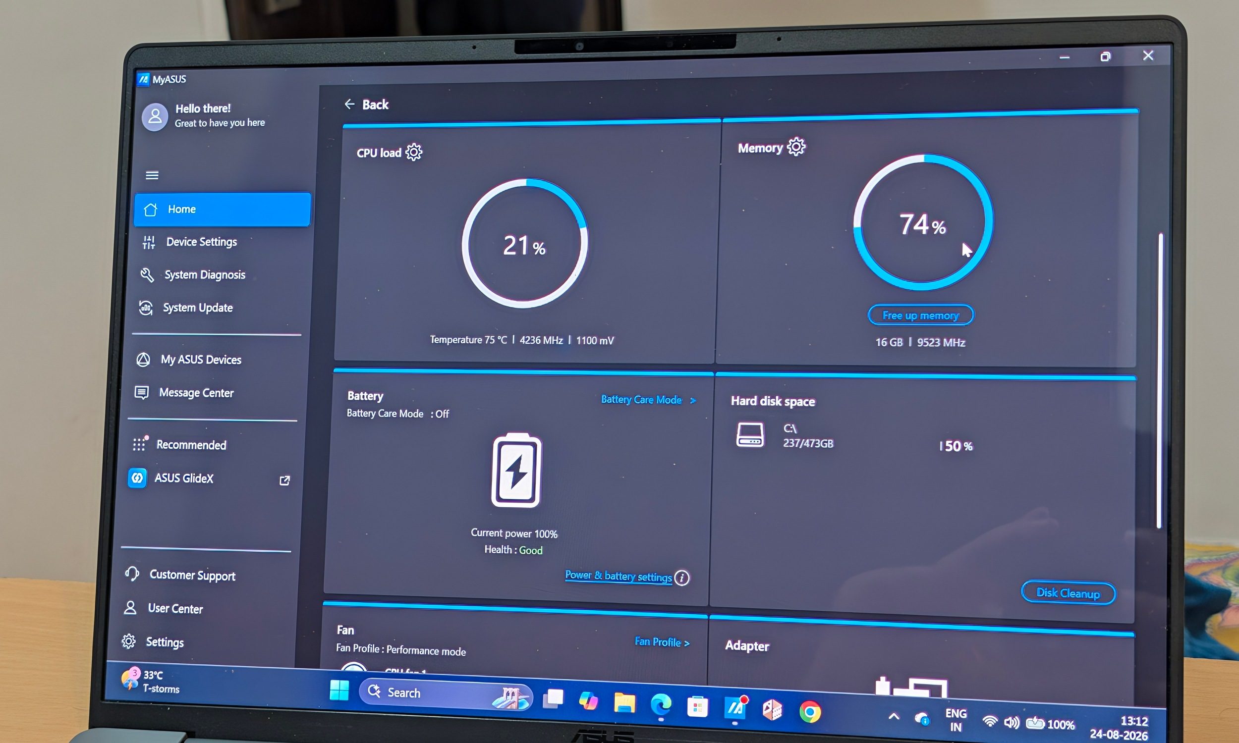 ASUS Zenbook A14 MyASUS Experience app