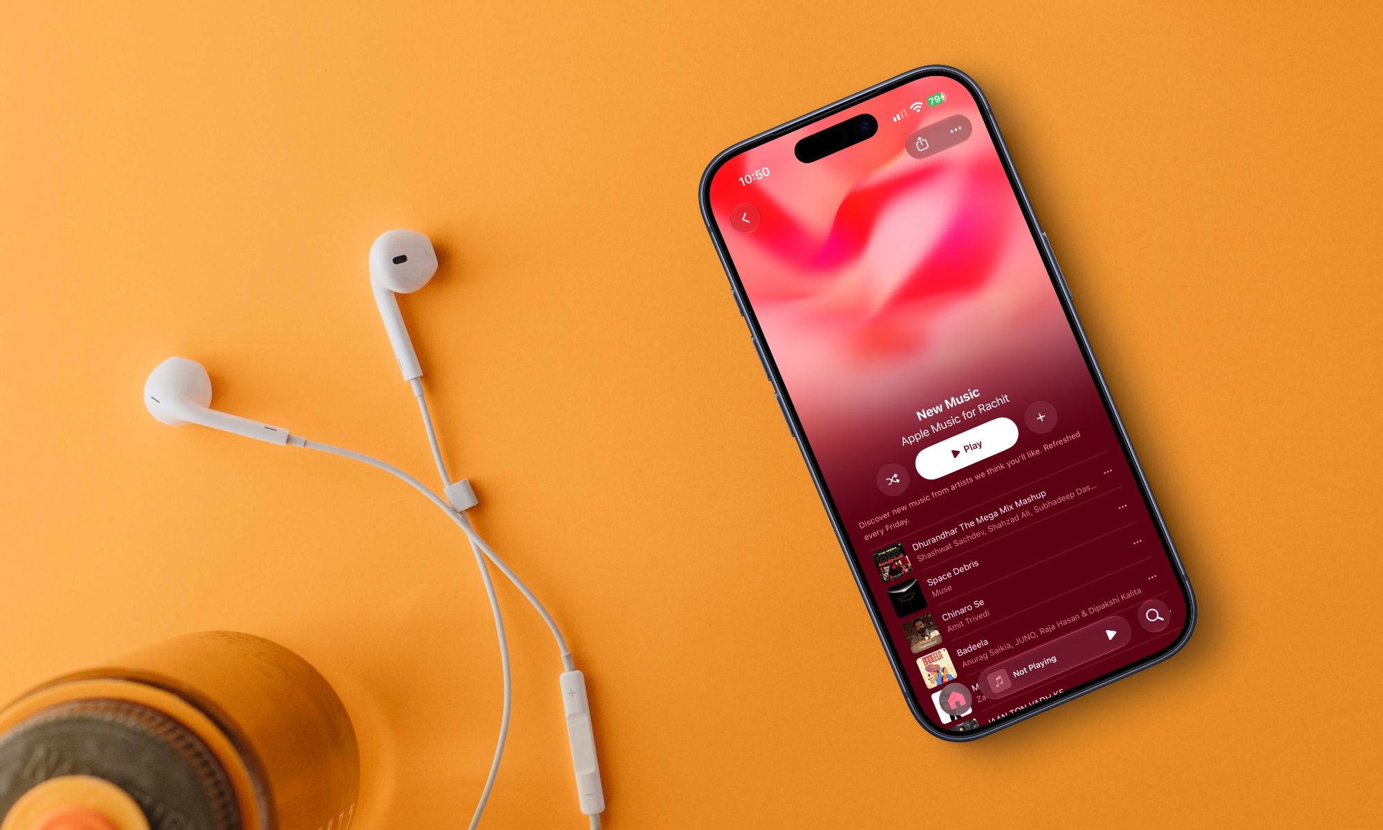 Apple Music open on iphone