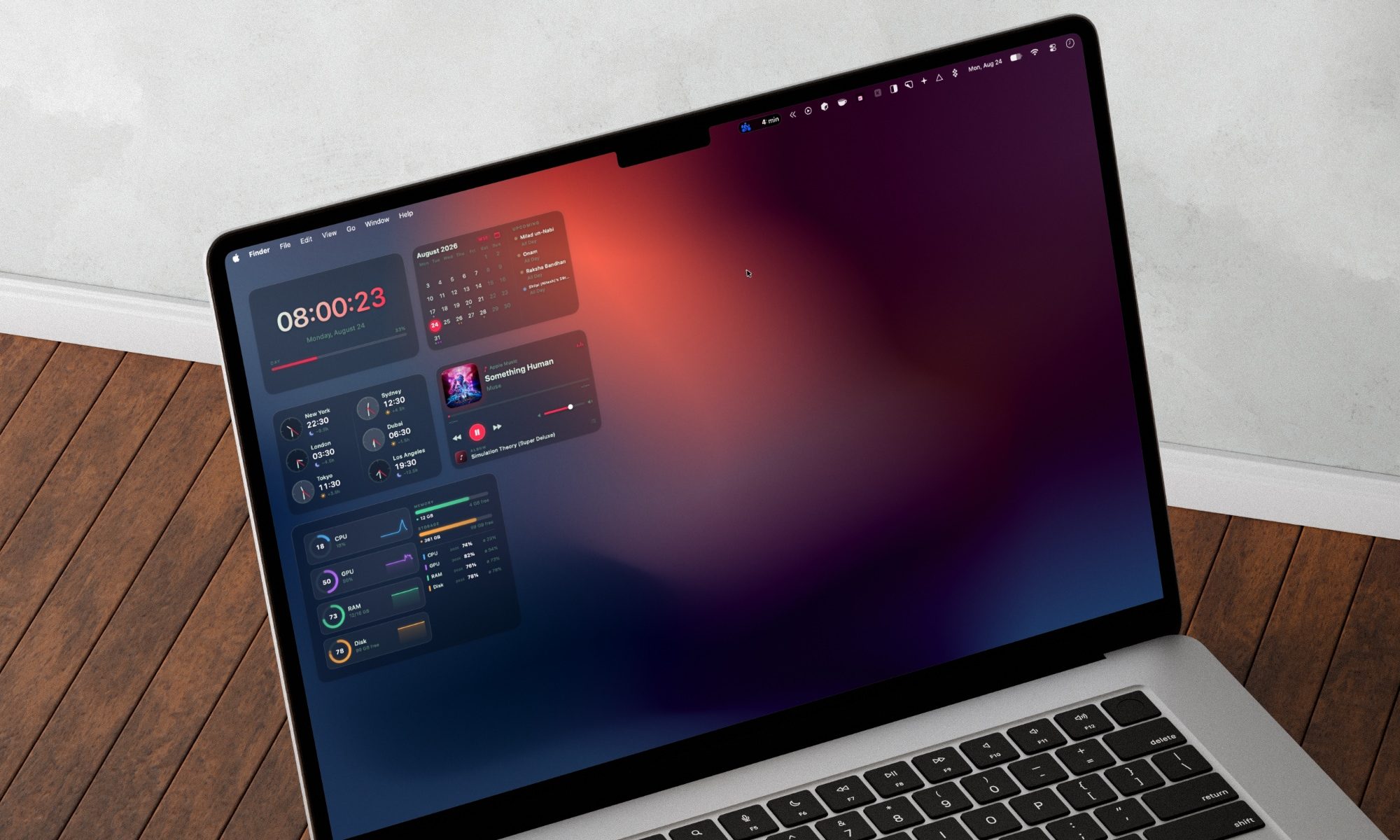 BetterMacWidgets running on Mac