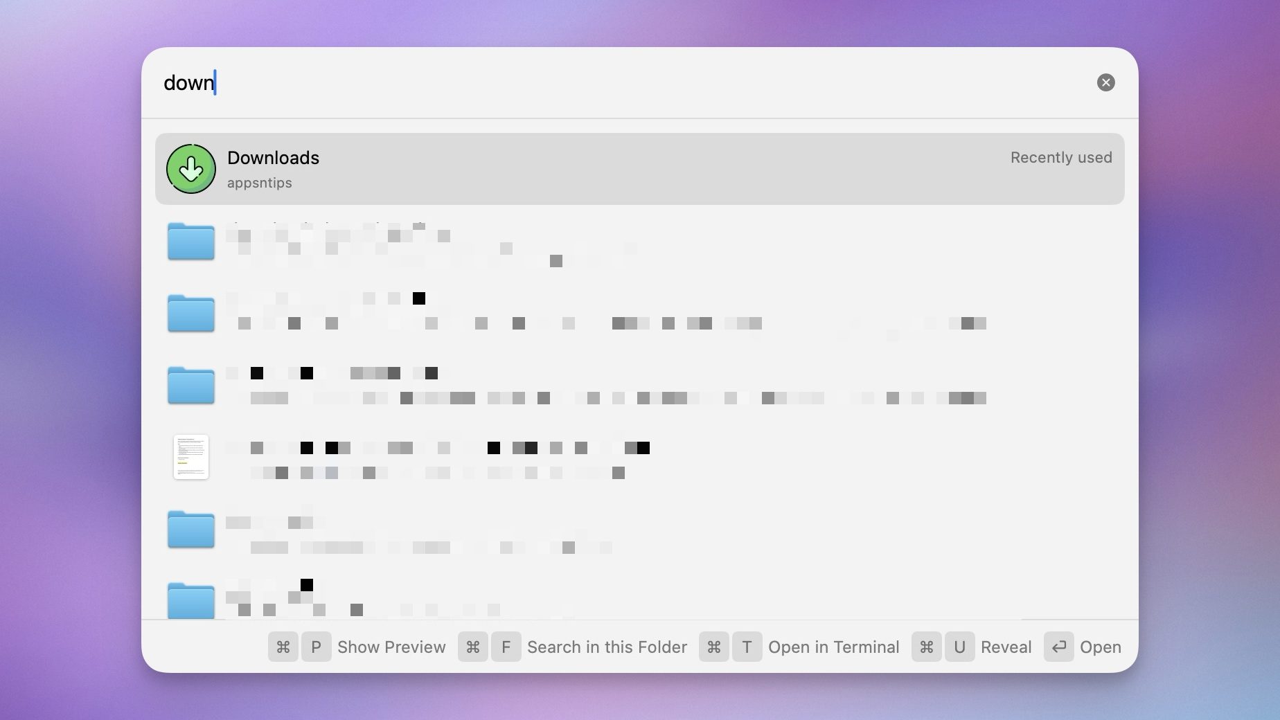 Bloom Quick search window