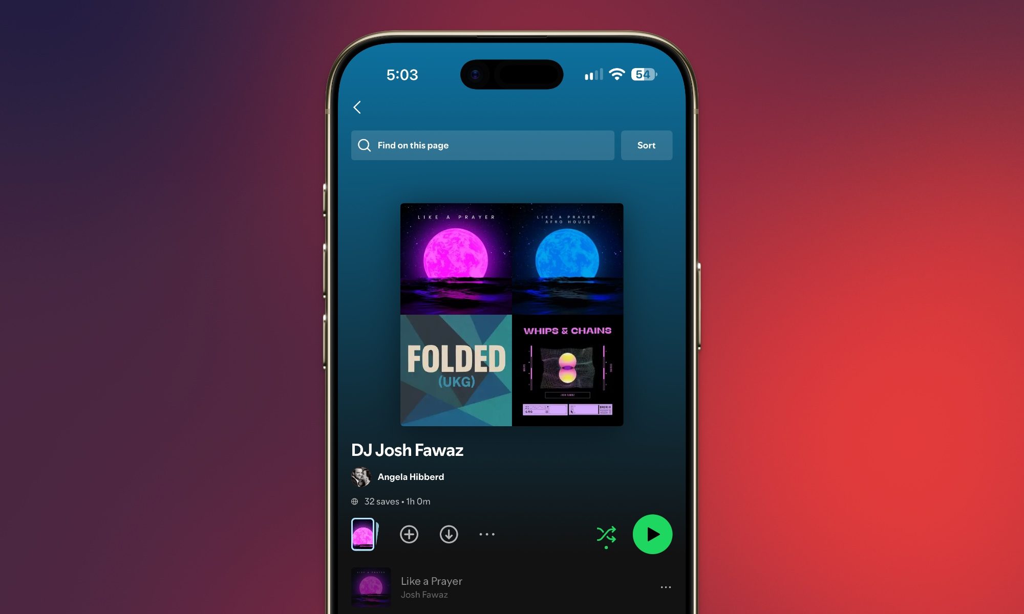 DJ Josh Fawaz listing on Spotify