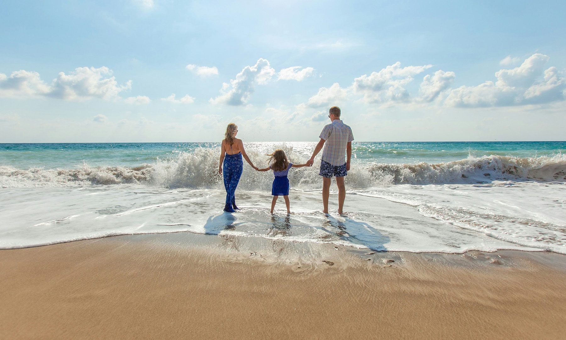 Family photo at a beach