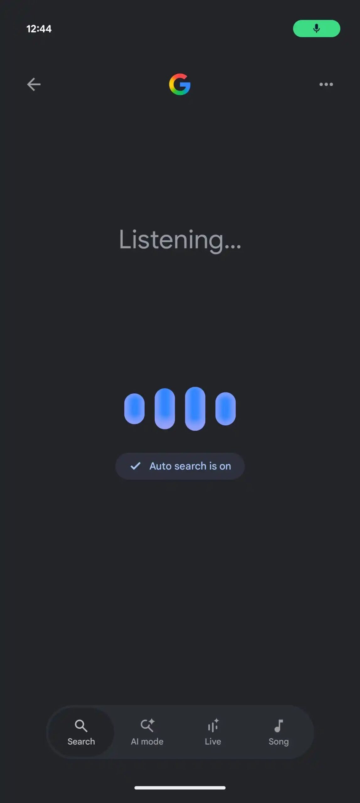Google voice search interface new