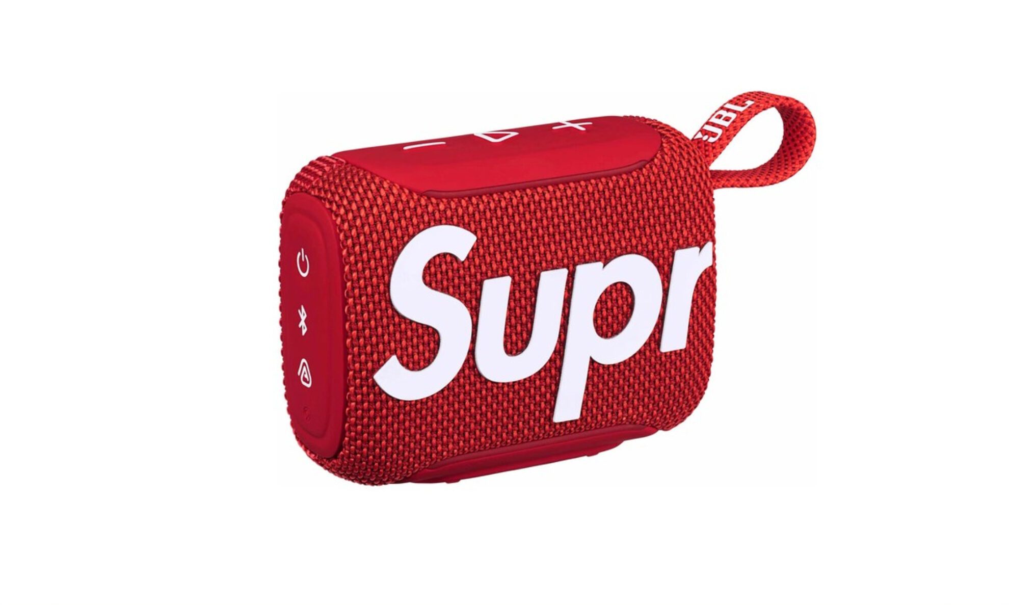 Supreme put its box logo on JBL's tiny speakers, because just red Supreme put its box logo on JBL's tiny speakers, because just red